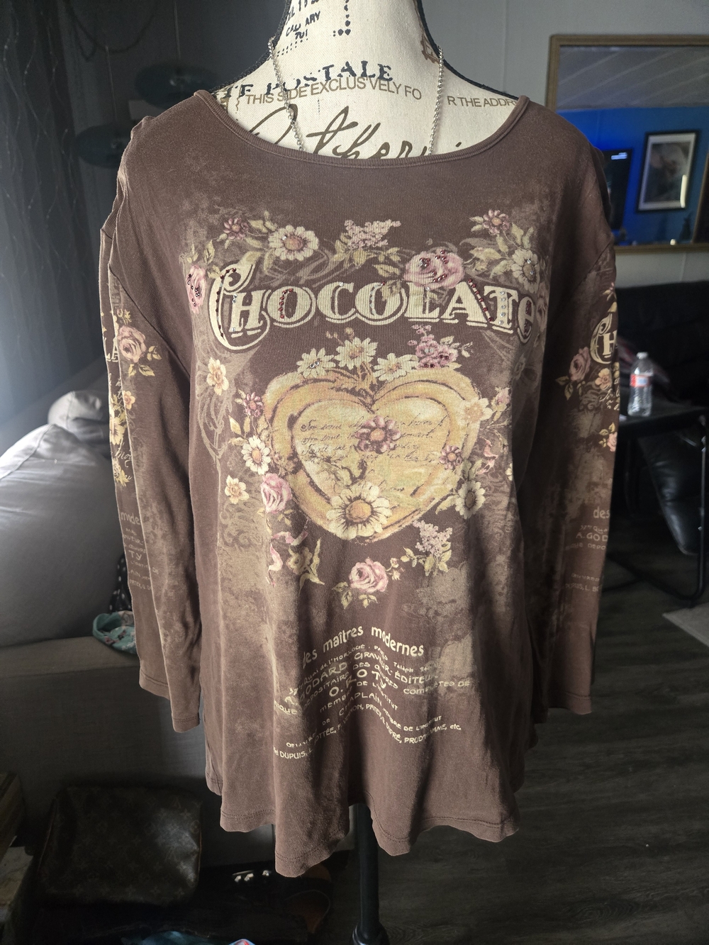 Long Sleeve Shirt. Crew Neck With With Cute Logo